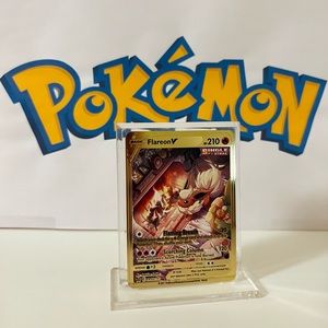 Pokémon Flareon V - SWSH179 Alternative Art Sword & Shield  Metal Gold Card